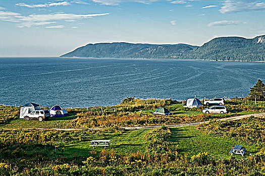 营地,远眺,劳伦斯河,夏洛瓦,魁北克,加拿大