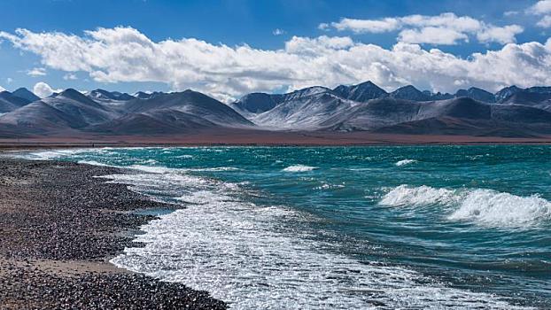 中国西藏高原神湖纳木错湖