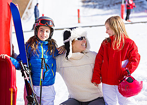 家庭,滑雪道,设备