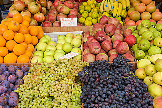 水果,货摊,市场,费特希耶,土耳其,爱琴海,海岸