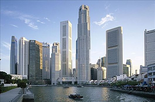 金融区,克拉码头,新加坡河,城市天际线,新加坡