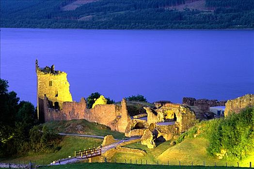 尼斯湖,夜景,高地,苏格兰