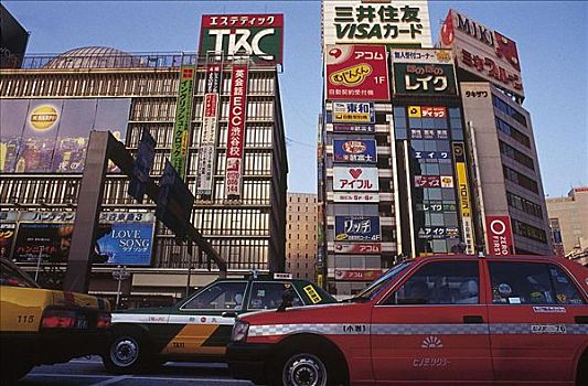 汽车,道路,交通,出租车,涩谷,东京,日本,亚洲
