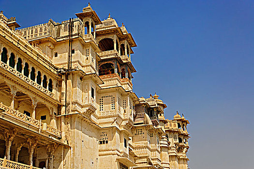 城市宫殿,乌代浦尔,印度
