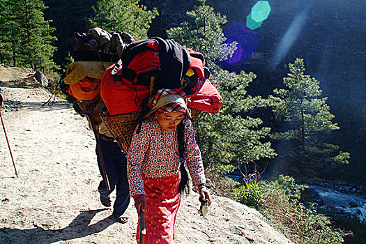 女人,尼泊尔,四月,2007年
