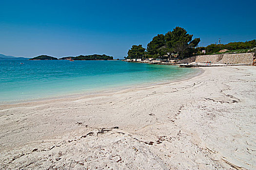 白沙滩,青绿色,水,阿尔巴尼亚,欧洲