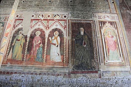 壁画,教堂,佛罗伦萨,托斯卡纳,意大利,欧洲