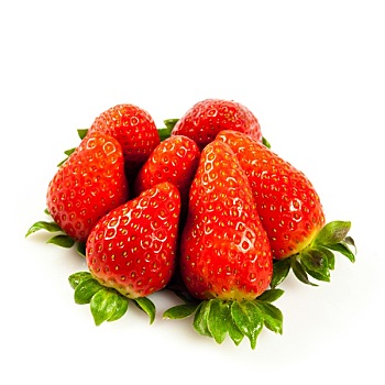 草莓,叶子,隔绝,白色背景