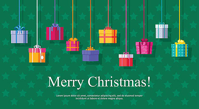 圣诞快乐,卡片,彩色,包装,礼盒,绿色,庆贺,背景,圣诞礼物,丝带,蝴蝶结,设计,圣诞节,概念