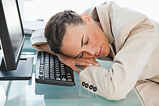 职业女性,睡觉,键盘