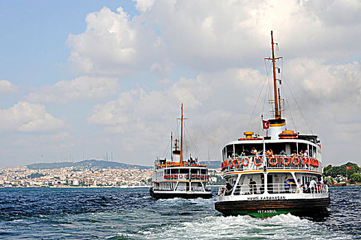 渡轮,博斯普鲁斯海峡,伊斯坦布尔,土耳其