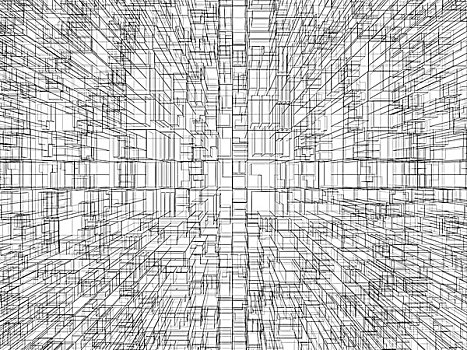 数码,背景,混乱,立方体,建筑,线条,白色背景