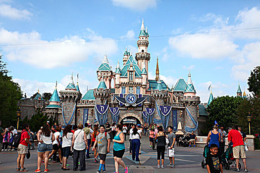 城堡,米老鼠,唐老鸭,迪士尼乐园,迪士尼度假区,北美洲,美国,加利福尼亚州,洛杉矶,风景,全景,文化,景点,旅游
