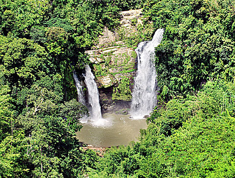 自然,瀑布,山,区域,孟加拉,十月,2007年