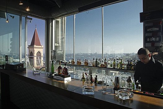 屋顶,酒吧,伊斯坦布尔,餐馆,土耳其