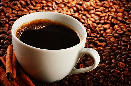 构图,咖啡杯,咖啡豆