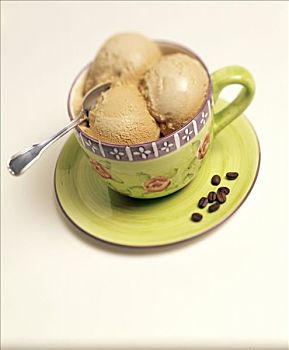 咖啡冰淇淋,杯碟
