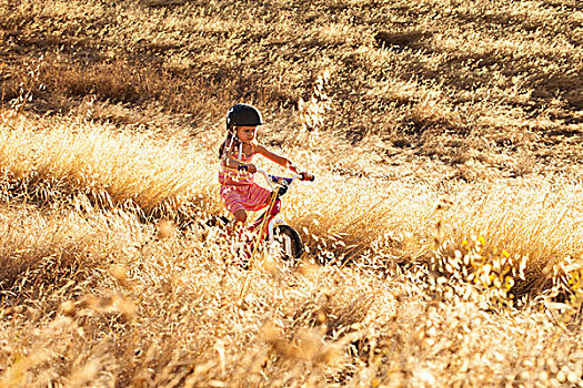 女孩,骑自行车,山,州立公园,加利福尼亚,美国