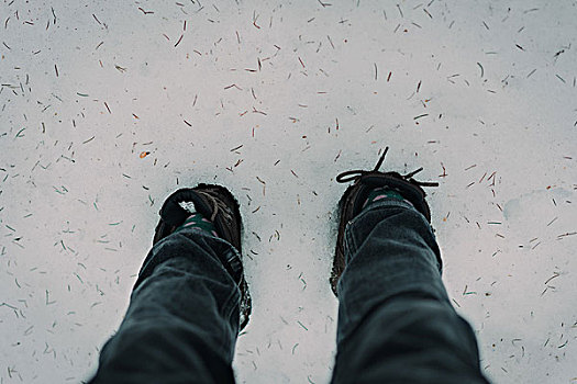 鞋,雪中