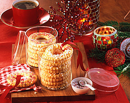 圆,奶油饼干,圣诞装饰