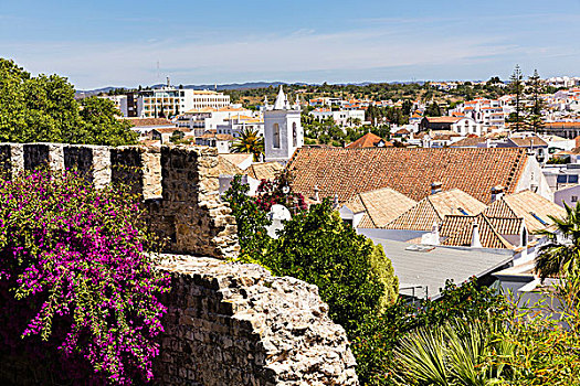 钟楼,局部,老城,风景,塔维拉,阿尔加维,葡萄牙