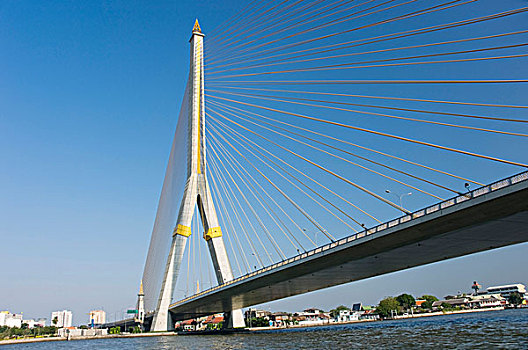 吊桥,湄南河,曼谷,泰国,亚洲