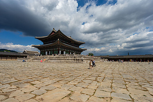 韩国首尔景福宫勤政殿建筑风光