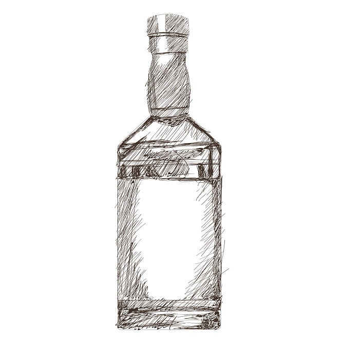 酒瓶,素描,象征,简单,设计,矢量,插画_高清图片_全景视觉