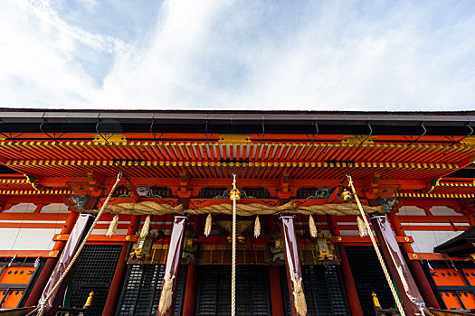 日本京都八坂神社的本殿景观
