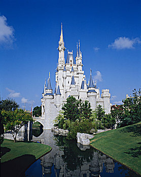 仰视,城堡,灰姑娘,魔法王国,迪斯尼世界,奥兰多,佛罗里达,美国