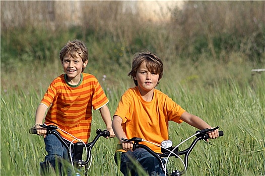 健康,儿童,玩,自行车