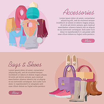 女人,包,鞋,配饰,新,收集,秋天,冬天,帽子,围巾,时髦,靴子,休闲,时尚,矢量,风格,设计,插画