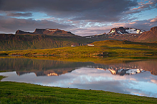 景色,山,斯奈山半岛,冰岛,欧洲