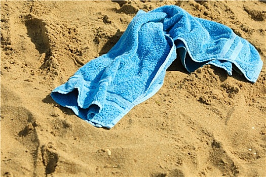 特写,蓝色,毛巾,沙滩,放松
