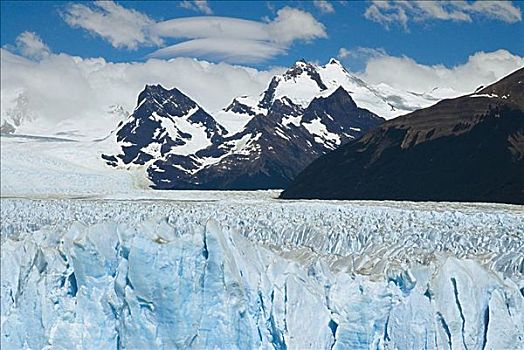 冰河,正面,山峦,莫雷诺冰川,阿根廷,国家公园,阿根廷湖,卡拉法特,巴塔哥尼亚