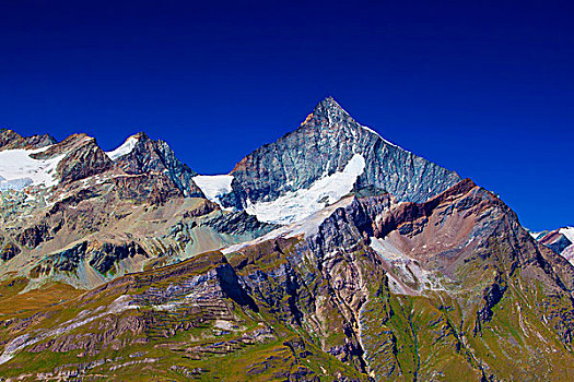 阿尔卑斯山,高山,雪,上面