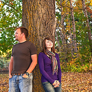 年轻,夫妇,公园,艾伯塔省,加拿大