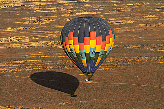 航拍,热气球,俯视,纳米布沙漠,靠近,塞斯瑞姆,纳米比亚,非洲