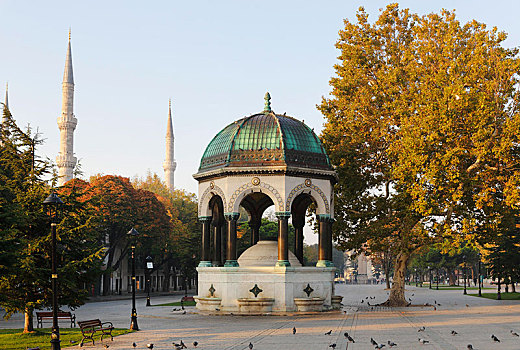 德国,喷泉,尖塔,苏丹,清真寺,伊斯坦布尔,欧洲,省,土耳其
