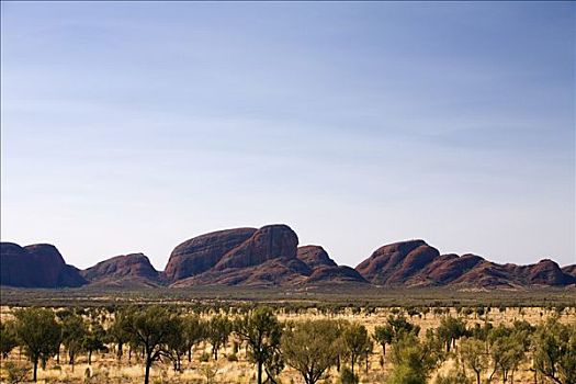 澳大利亚,北领地州,乌卢鲁卡塔曲塔国家公园,风景,卡塔曲塔,奥加斯石群