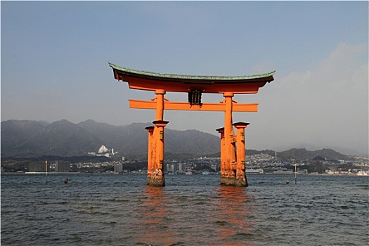 漂浮,大门,严岛神社,日本