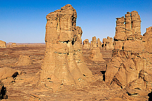 石头,塔,塔西里,阿哈加尔,塔曼拉塞特,阿尔及利亚,撒哈拉沙漠,北非