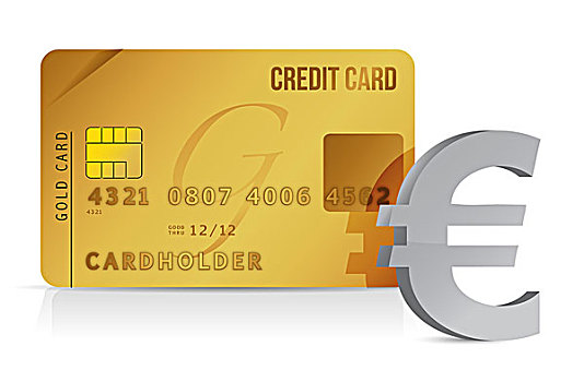 欧元,信用卡,概念,插画,设计
