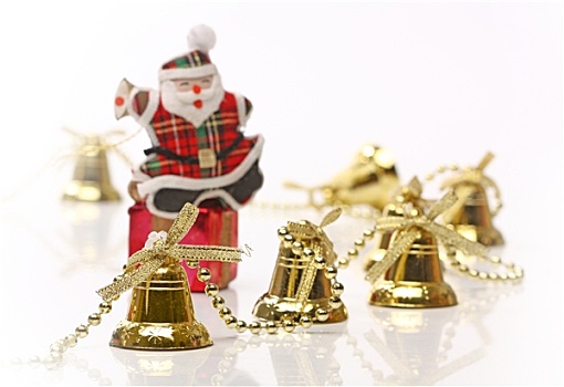 圣诞老人,上方,礼盒,圣诞节,铃