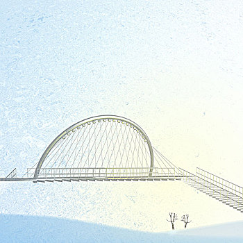 冰,背景,桥