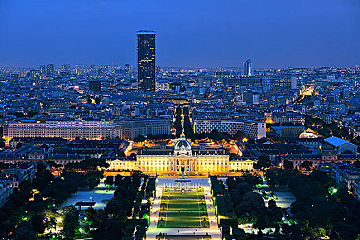 巴黎,城市天际线,屋顶,夜拍,法国