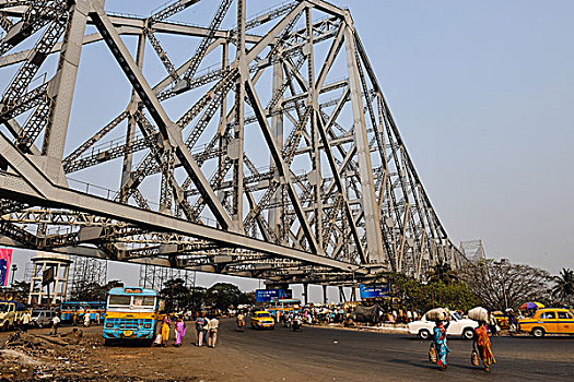 印度,加尔各答,首都,西孟加拉,桥