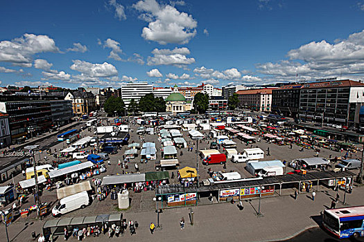 芬兰,区域,西部,土尔库,市场,广场