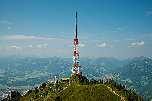 信号发射塔,巴伐利亚,广播,阿尔卑斯山,地区,德国,欧洲