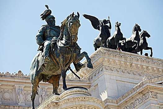 雕塑,威尼斯广场,罗马,拉齐奥,意大利